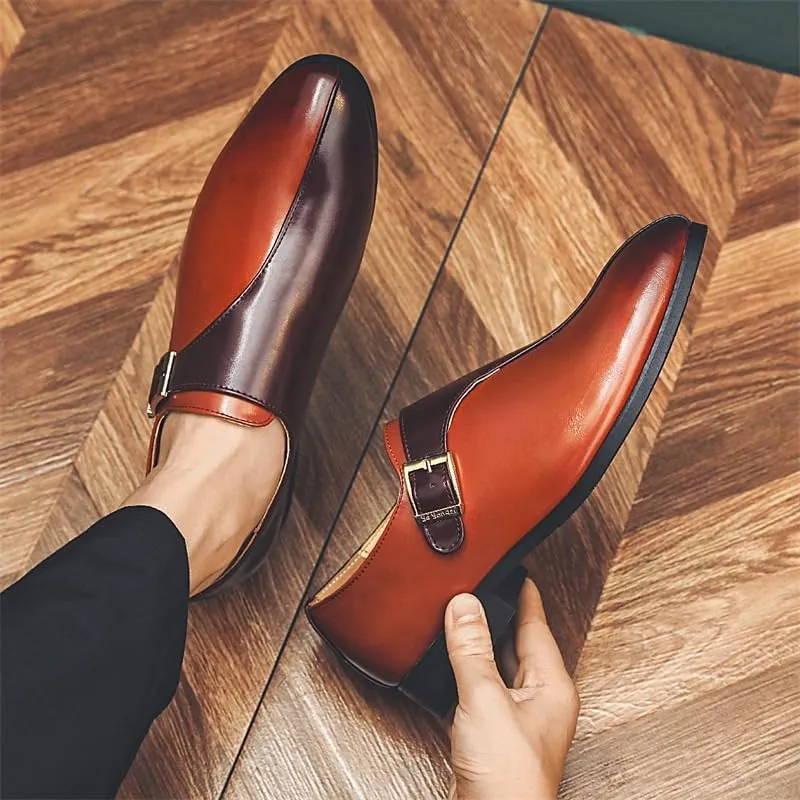 Dress Oxford for Men Slip On Men Fashionable Formal Shoes PU Splicing Business Office Loafers Gentleman Banquet Social Shoes Men Shoes
