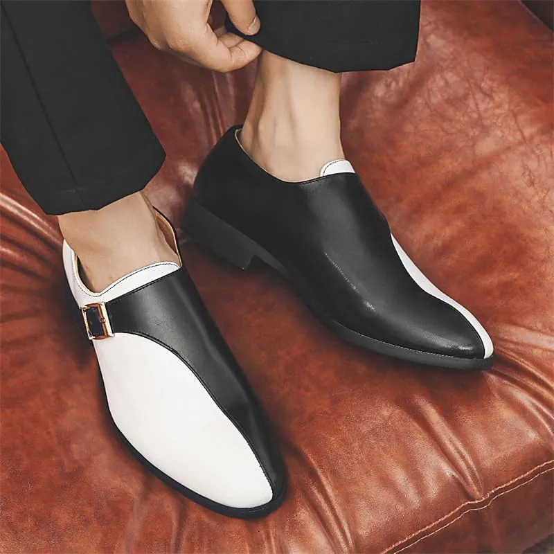Dress Oxford for Men Slip On Men Fashionable Formal Shoes PU Splicing Business Office Loafers Gentleman Banquet Social Shoes Men Shoes