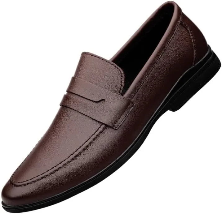Dress Oxford for Men Slip On Wedding Party Shoes Slip on Casual Loafer Mens Driving Flat Shoes British Gentleman Style Genuine Leather Shoes