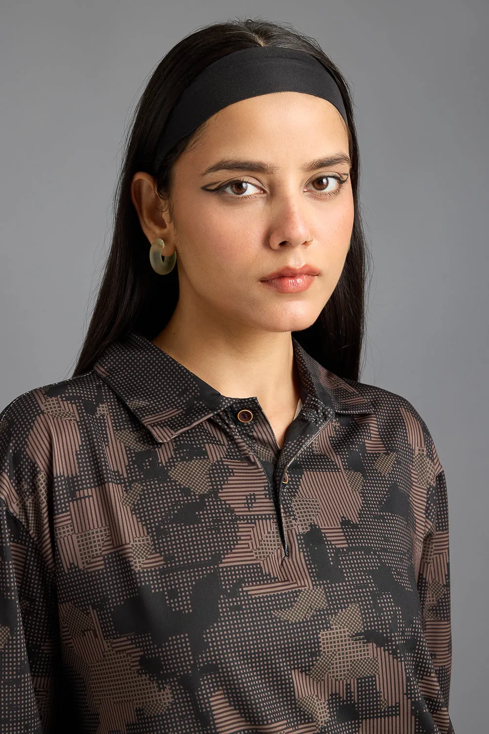 Earthy Print Women's Polo T-Shirt