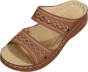 Eduavar Walking Sandals Women Comfort, Womens Sandals Comfortable Slip On Sandals Open Toe Slip On Walking Sandals Shoes