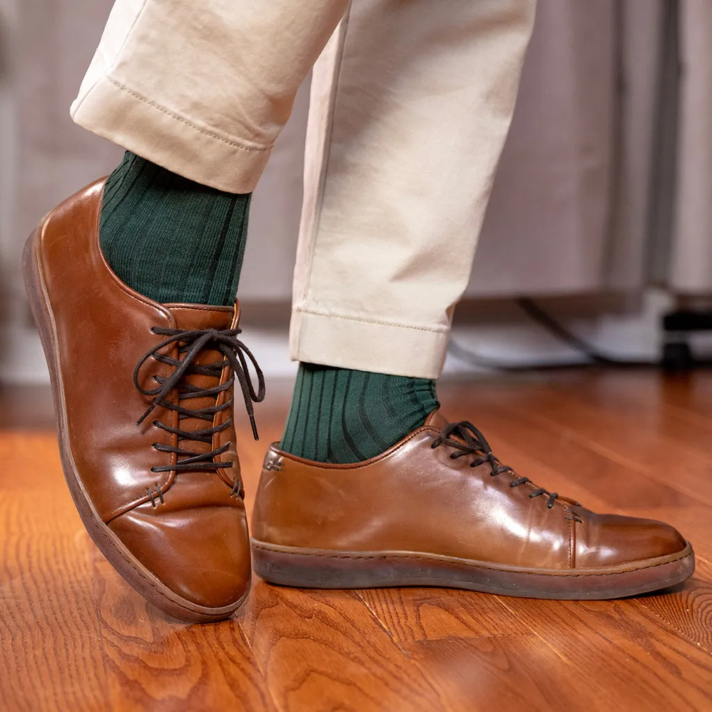 Forest Green Cotton Over the Calf Dress Socks