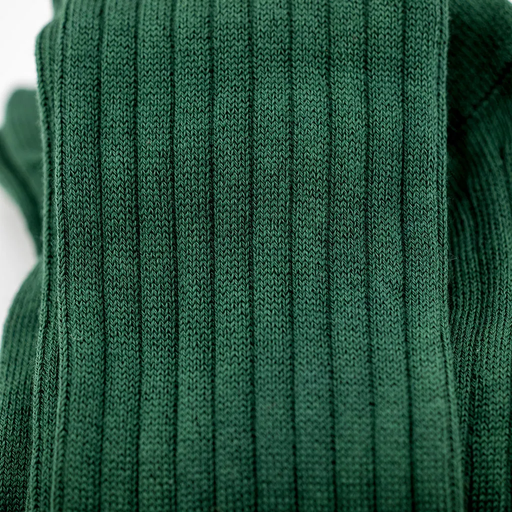 Forest Green Cotton Over the Calf Dress Socks