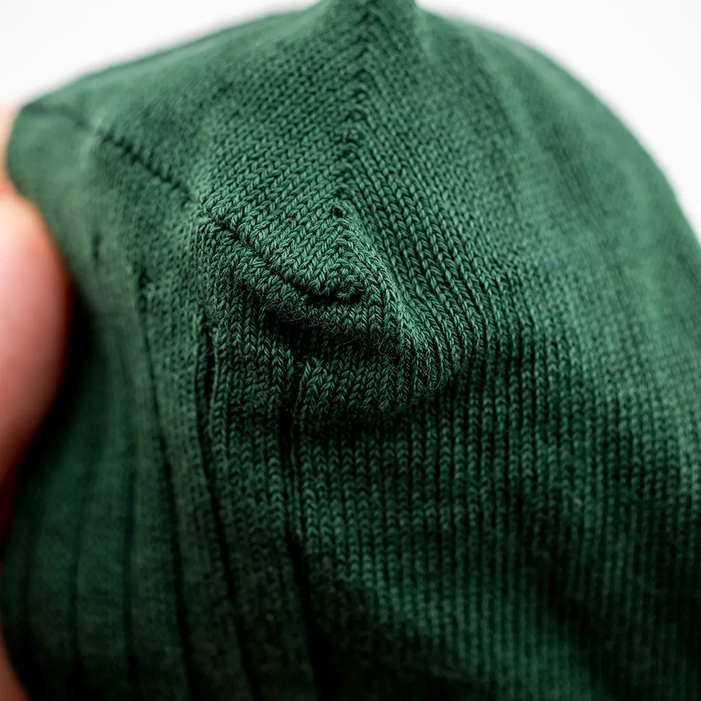 Forest Green Cotton Over the Calf Dress Socks