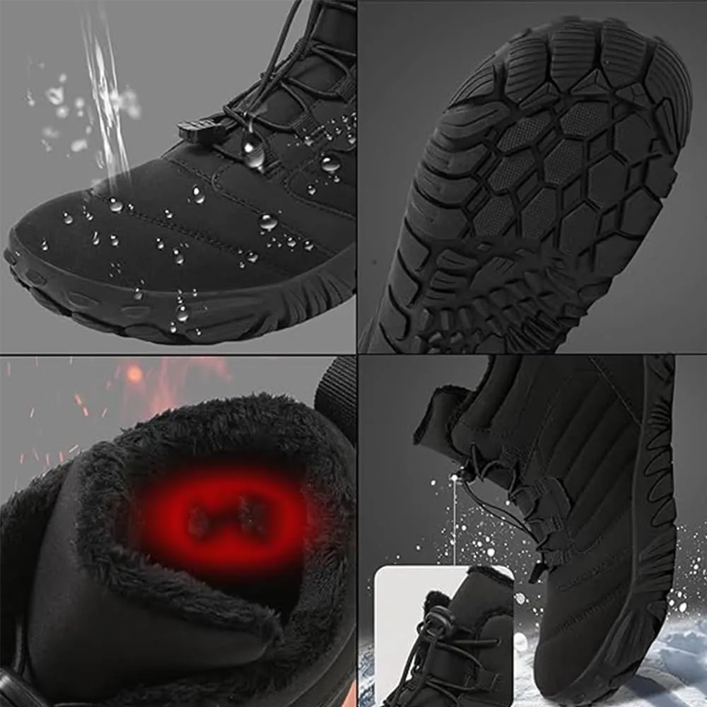 Giltpeak Hike Barefoot Women's Winter Hiking Shoes, Unisex (Fits Women's Standard Sizes), Black, Waterproof, Round Toe, Casual, Moderate Cushioning, Adult Women's Size