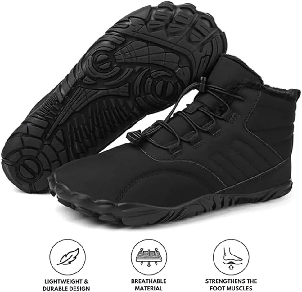 Giltpeak Hike Barefoot Women's Winter Hiking Shoes, Unisex (Fits Women's Standard Sizes), Black, Waterproof, Round Toe, Casual, Moderate Cushioning, Adult Women's Size