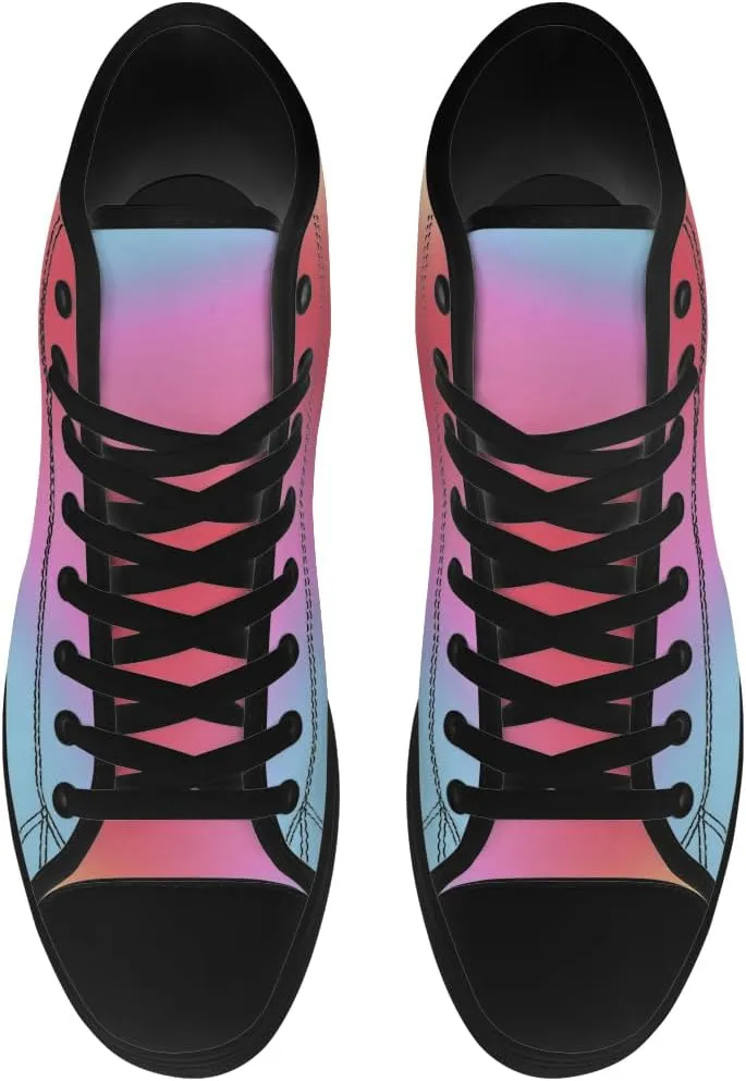 Gradient Shoes Womens Mens Rainbow High Top Canvas Sneakers Lace Up Casual Walking Shoes Gifts for Men Women