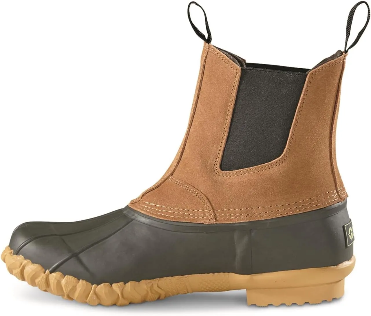 Guide Gear Mens Pull On Insulated Leather Duck Boots Waterproof Rain Shoes, 400 Gram