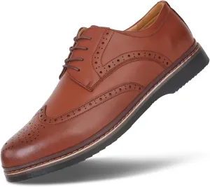 Hawkwell Men's Plus Size Wingtip Brogue Oxfords Dress Shoes US Size 13 14 15 16 17
