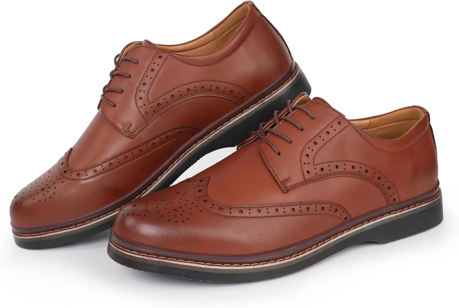 Hawkwell Men's Plus Size Wingtip Brogue Oxfords Dress Shoes US Size 13 14 15 16 17