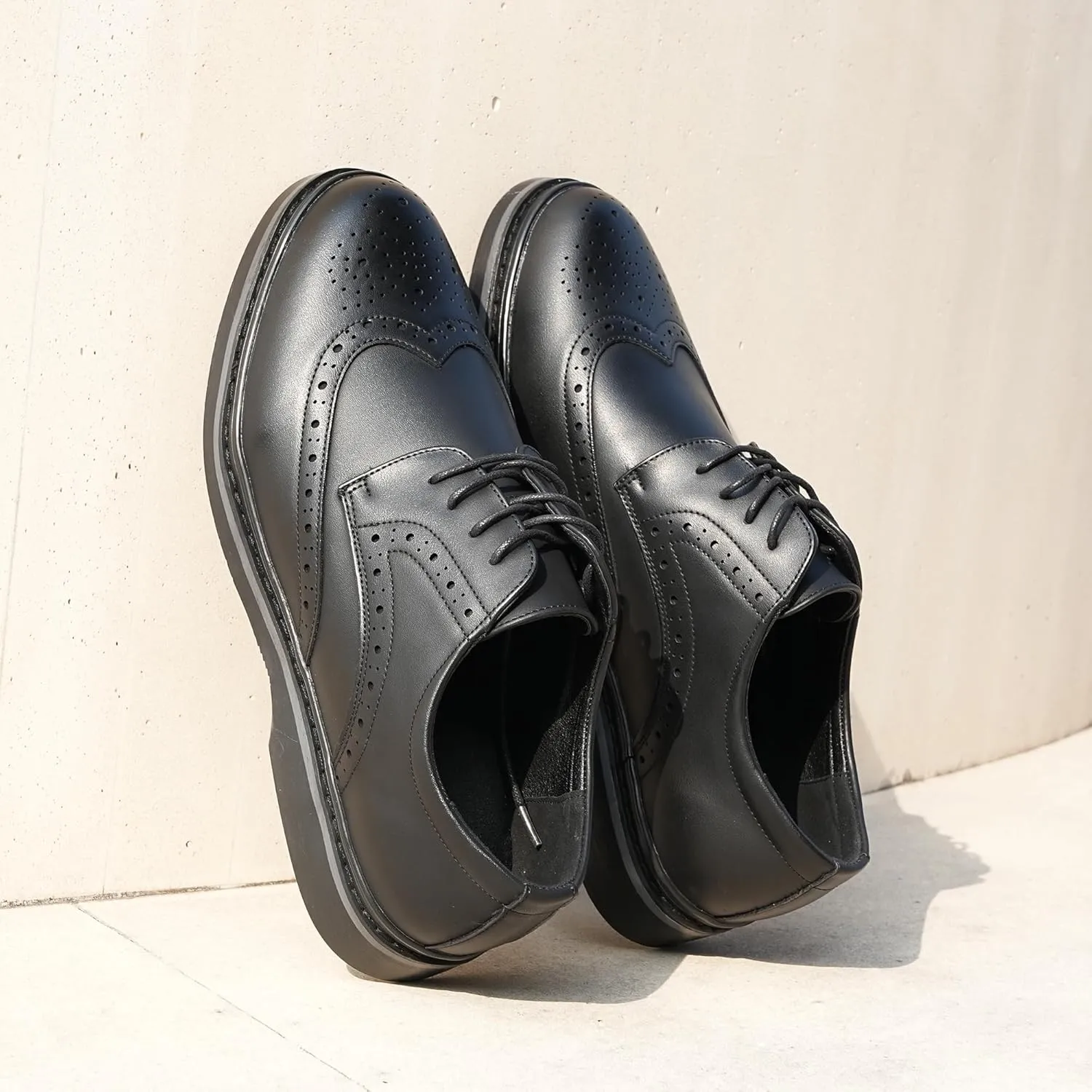 Hawkwell Men's Plus Size Wingtip Brogue Oxfords Dress Shoes US Size 13 14 15 16 17