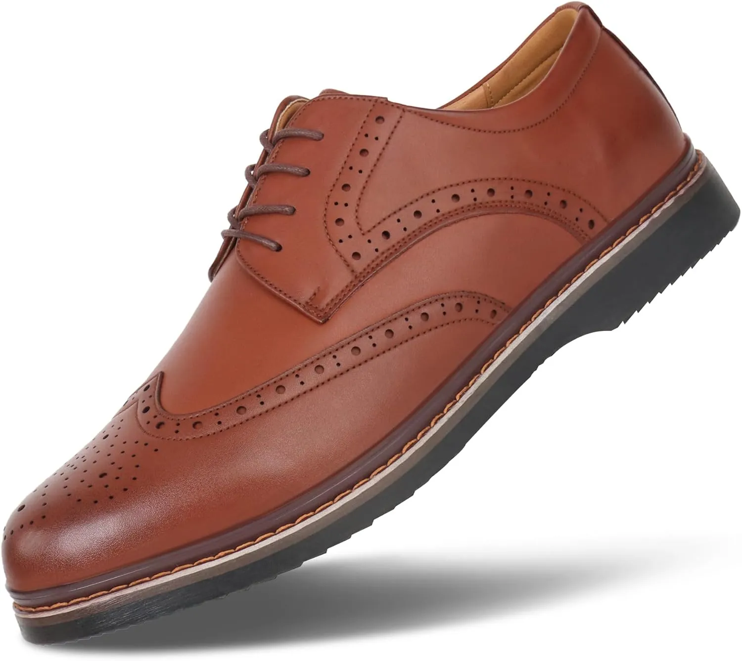 Hawkwell Men's Plus Size Wingtip Brogue Oxfords Dress Shoes US Size 13 14 15 16 17