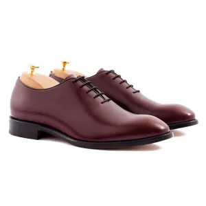 Height Increasing Cherry Brown Leather Drayton One Cut Oxfords - Formal Shoes