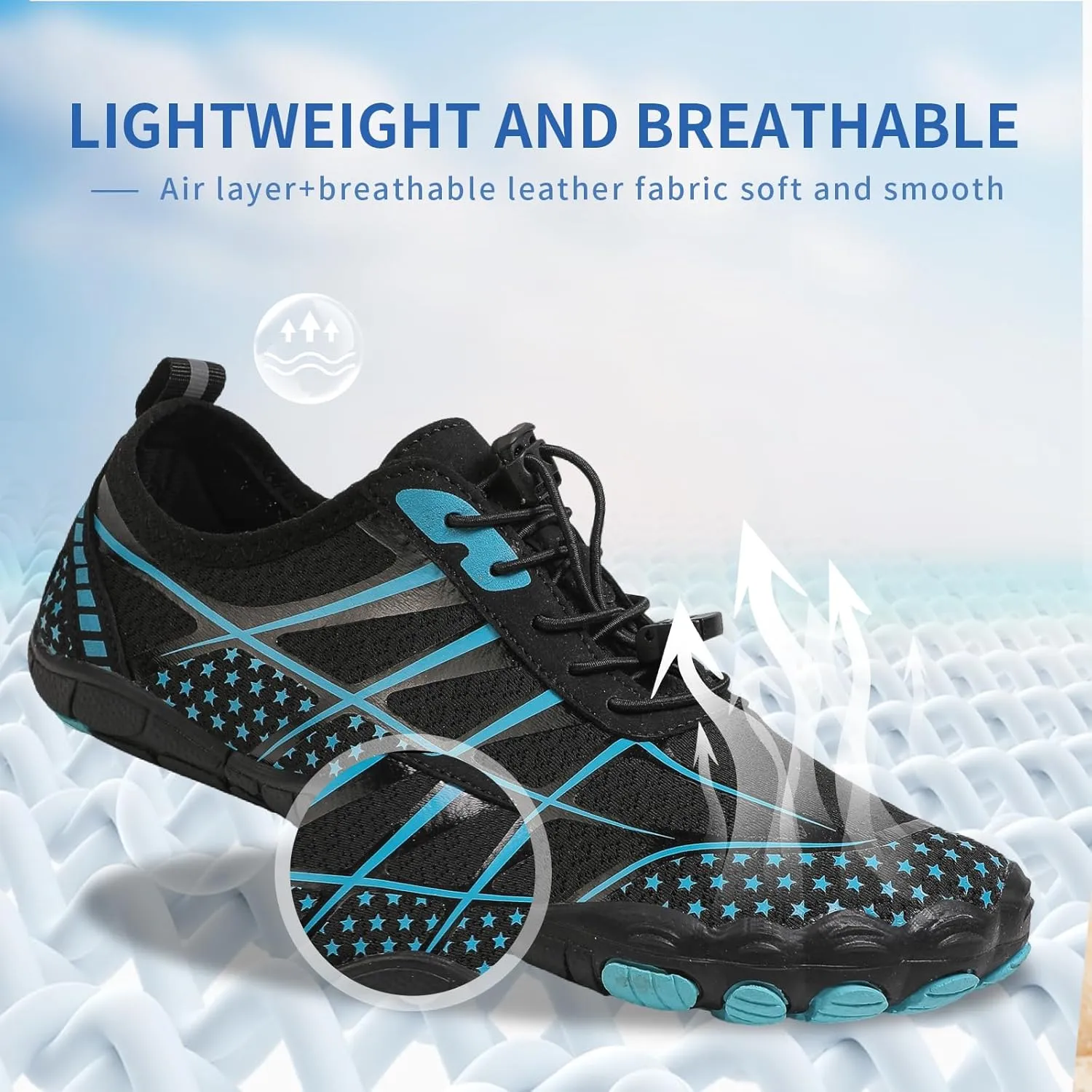 Hike Barefoot Shoes for Women Men - Quick Dry Wide Toe Box Beach Swim Athletic Sports Shoes, Non-Slip Hike Yoga Lightweight Footwear Aqua Hiking Walking Kayaking Diving Surfing
