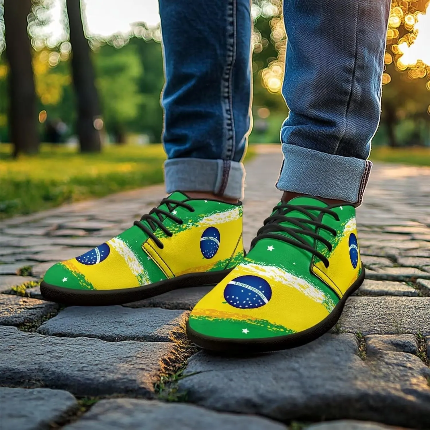 Howilath St. Patrick's Day Barefoot Running Shoes Men Extra Width Running Shoes Trail Running Sneakers for Walking Hiking
