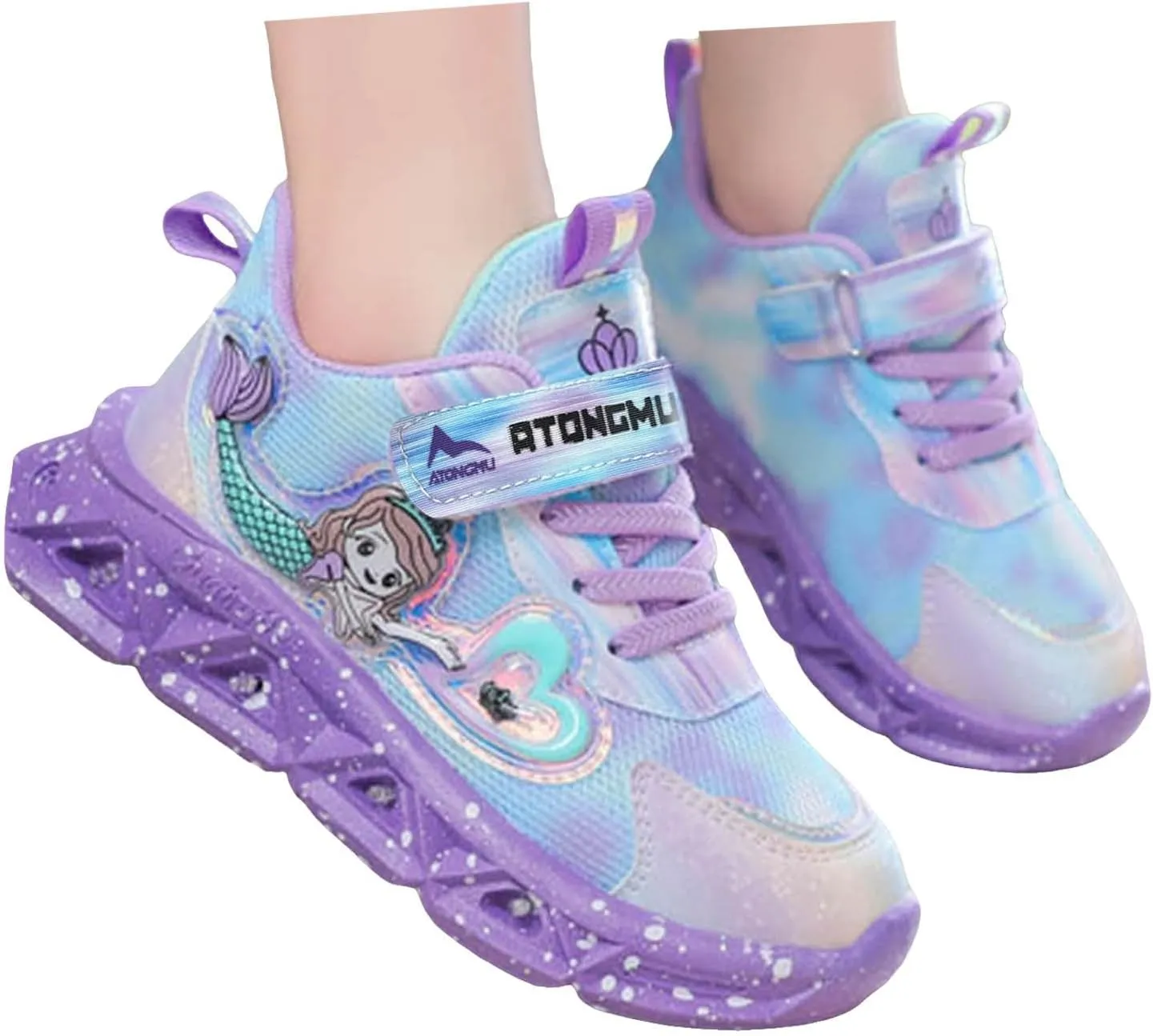 IWIHMIV Girl Tennis Shoes Girls Sneakers Light Up Kids Lightweight Running Sneakers Non Slip Sport Casual Shoes for Boys Girls