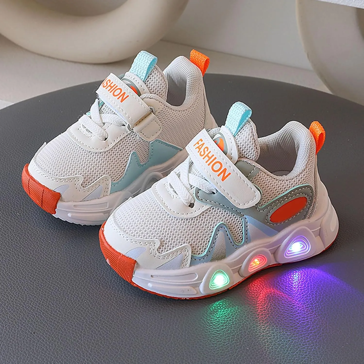 IWIHMIV Light Up Shoes for Girls Kids Athletic Running Shoes Toddler Boys Lightweight Breathable Tennis Sneakers