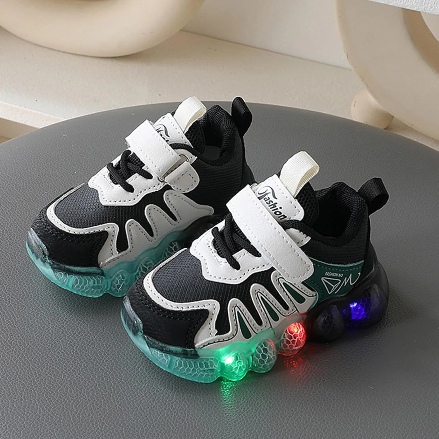 IWIHMIV Toddler Girl Sneakers Boys Slip On Shoes Light Up Boys Shoes Kids Tennis Running Shoes Casual Athletic Walking Sneakers