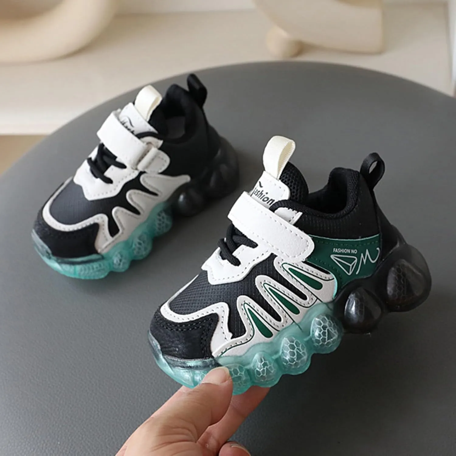 IWIHMIV Toddler Girl Sneakers Boys Slip On Shoes Light Up Boys Shoes Kids Tennis Running Shoes Casual Athletic Walking Sneakers