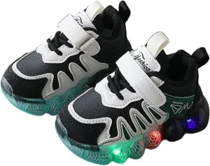 IWIHMIV Toddler Girl Sneakers Boys Slip On Shoes Light Up Boys Shoes Kids Tennis Running Shoes Casual Athletic Walking Sneakers