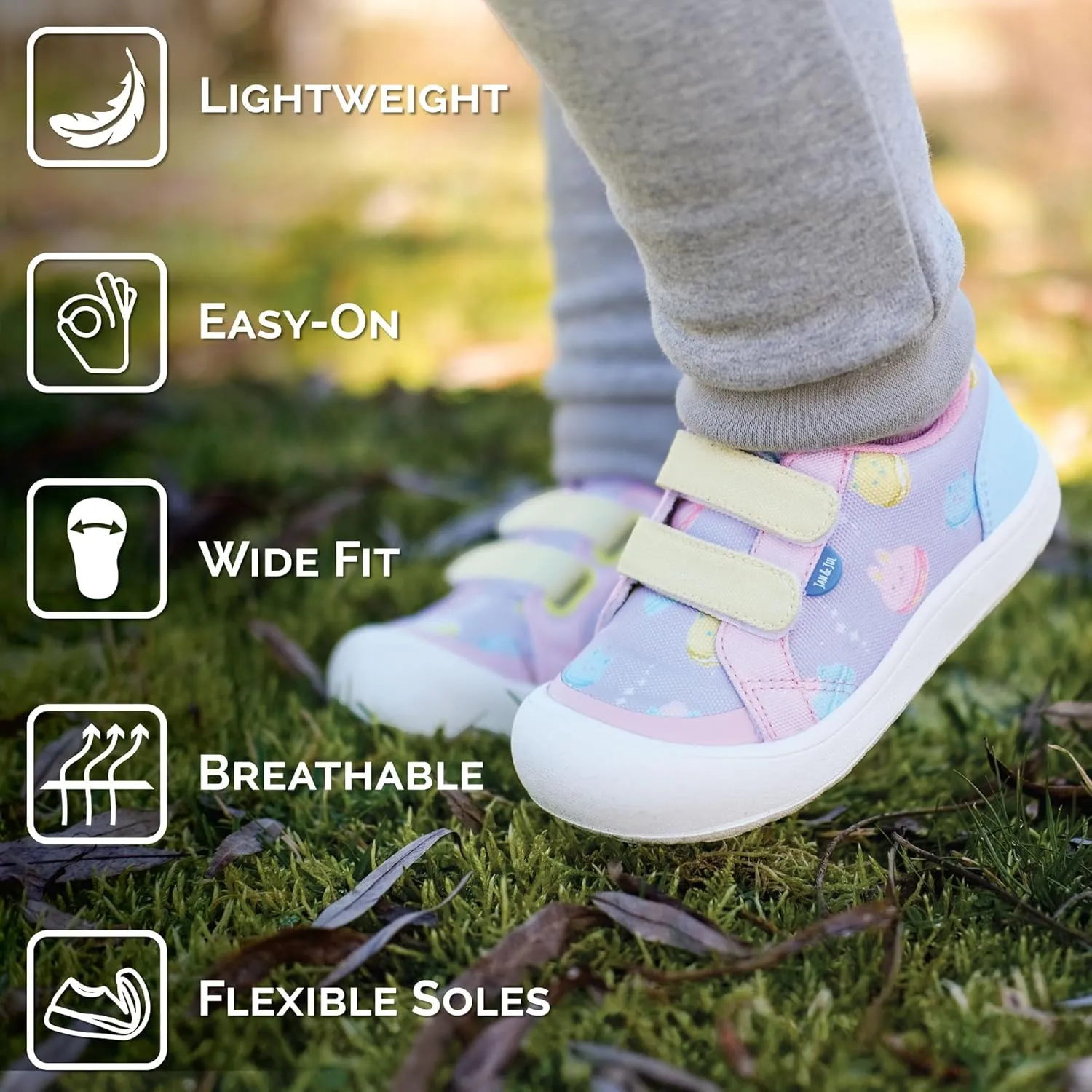 JAN & JUL Hook and Loop Canvas Shoes, Lightweight Easy On Sneakers with Flexible Sole Extra Wide