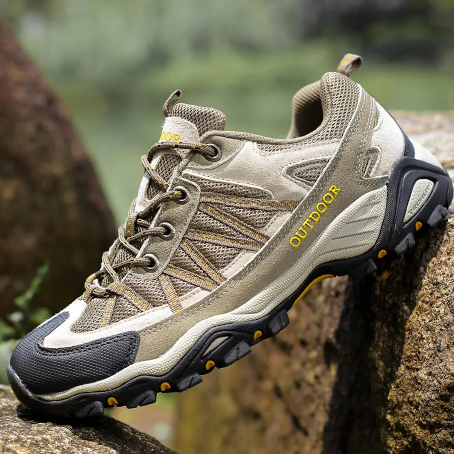 Kervaky Men's Hiking Shoes Outdoor Sports Shoes Casual Shoes wear-Resistant and Non Slip Climbing Shoes