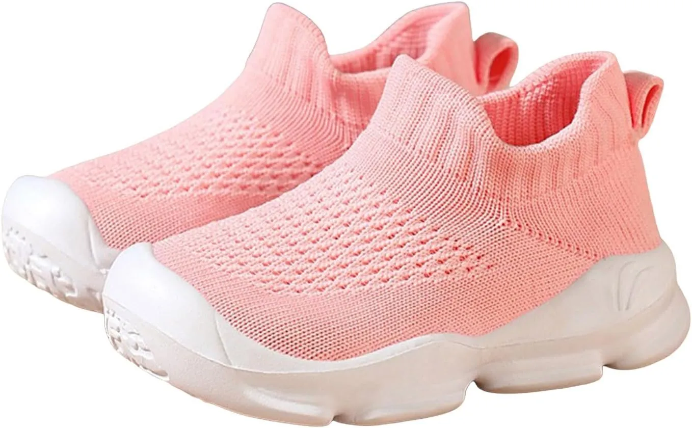 Kids Shoes Girls Cute Slip On Tennis Shoes Lightweight Sports Kids Sneakers Boys Breathable Athletic Running Shoes