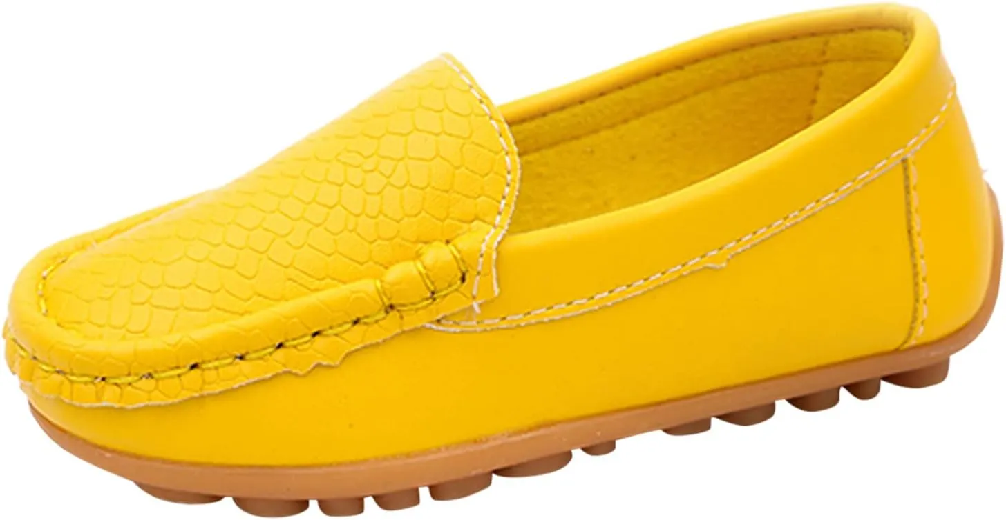 Kids Toddlers Boys Girls Soft Slip On Loafers Slip-On Moccasin Boat Dress Shoes Casual Shoes Formal Leather Flat??