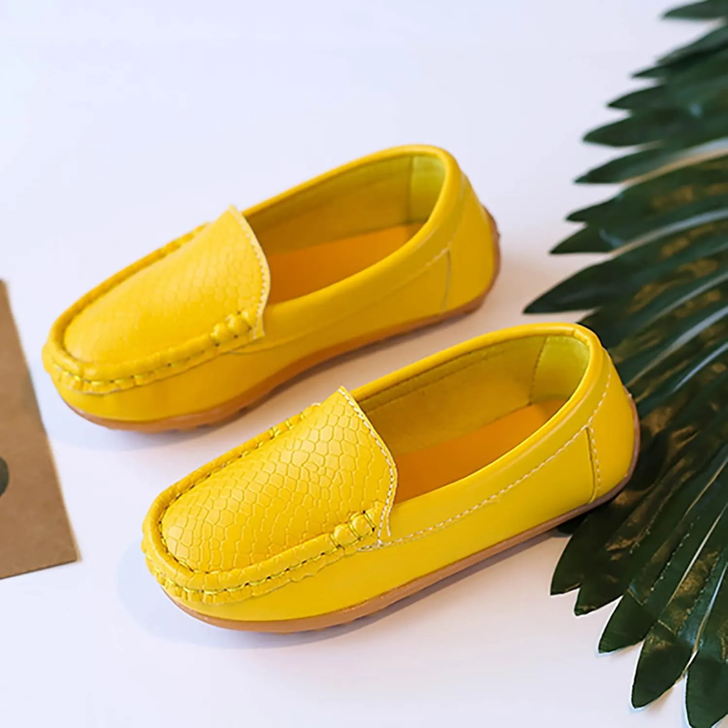 Kids Toddlers Boys Girls Soft Slip On Loafers Slip-On Moccasin Boat Dress Shoes Casual Shoes Formal Leather Flat??