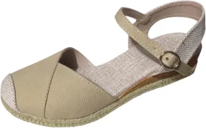 Kubbon Closed Toe Sandals Women Elastic Ankle Strap Espadrills Casual Platform Wedge Sandals Slip On Summer Sandles Outdoor Walking Shoes
