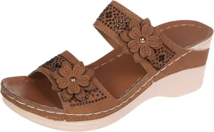 Ladmiple Orthopedic Sandals For Women Arch Support Dressy Summer Comfortable Orthotic Flip Flops Walking Slides Beach Shoes