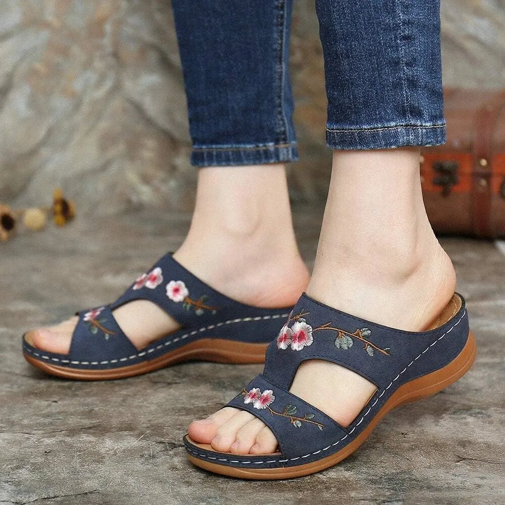 Ladmiple Orthopedic Sandals For Women Arch Support Dressy Summer Comfortable Walking Flip Flops Orthotic Beach Shoes Slides