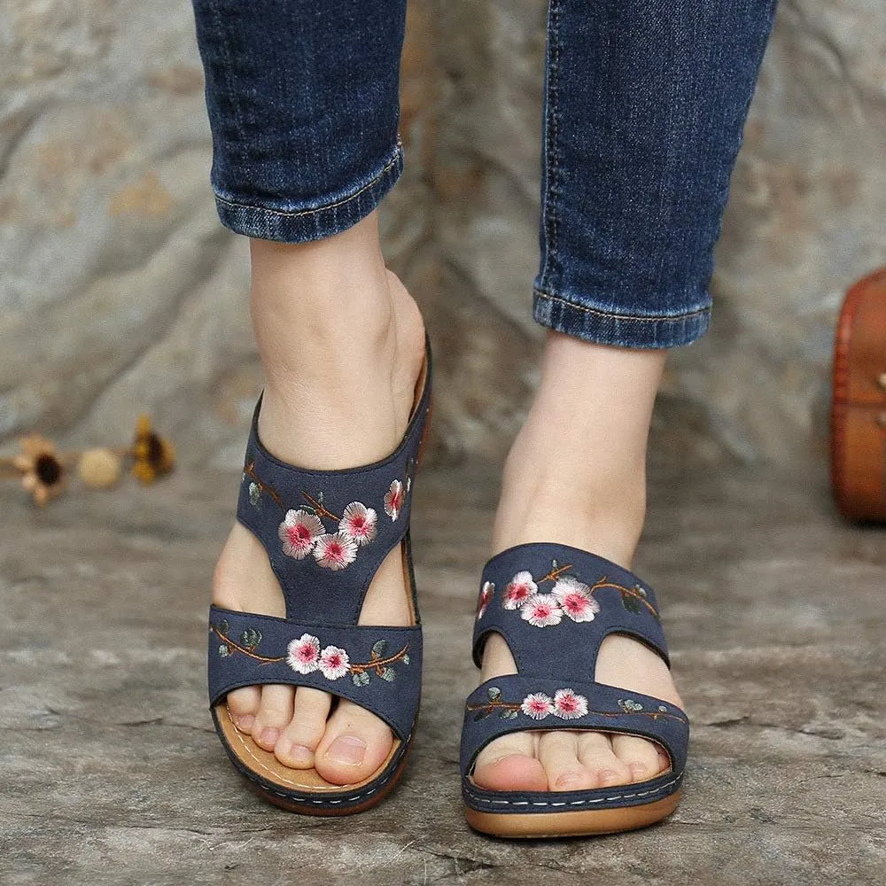 Ladmiple Orthopedic Sandals For Women Arch Support Dressy Summer Comfortable Walking Flip Flops Orthotic Beach Shoes Slides