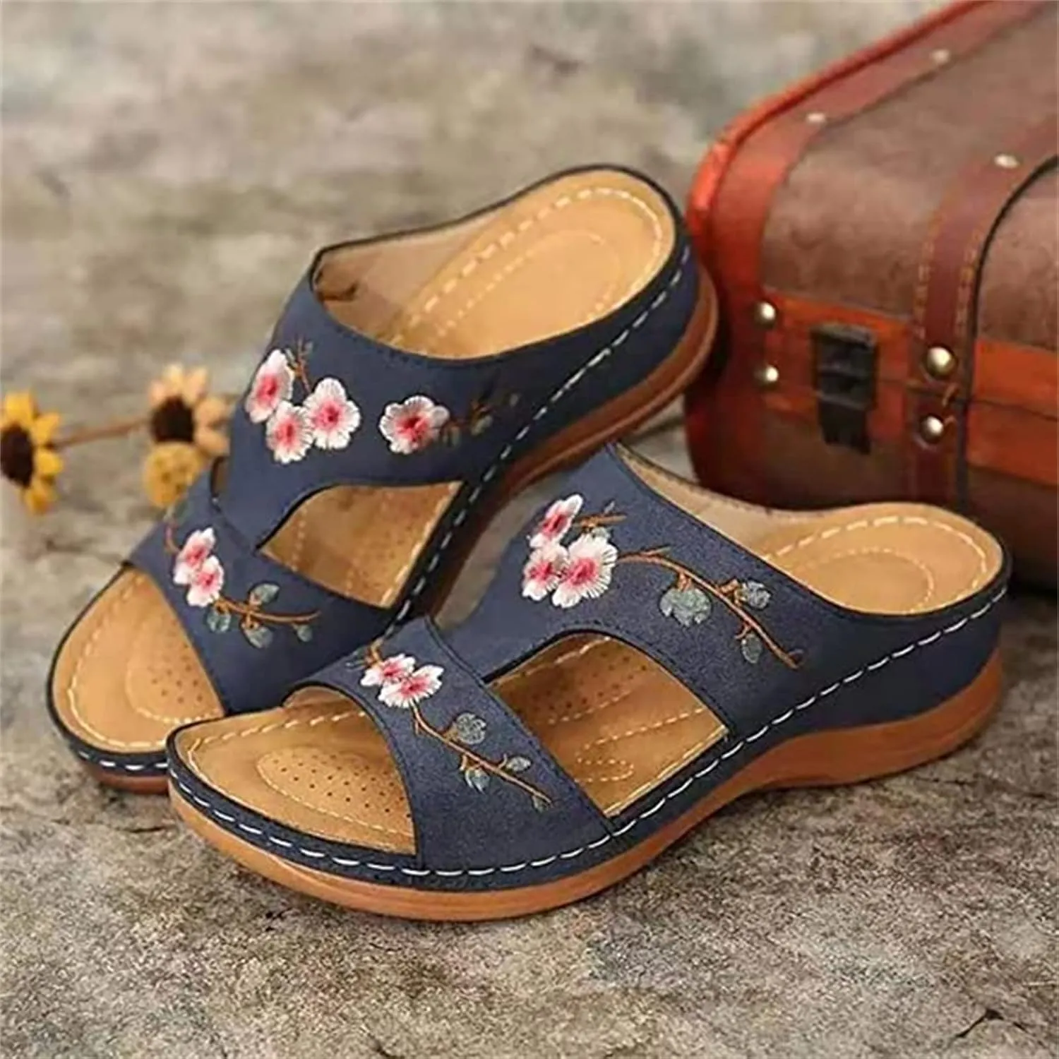 Ladmiple Orthopedic Sandals For Women Arch Support Dressy Summer Comfortable Walking Flip Flops Orthotic Beach Shoes Slides