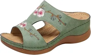 Ladmiple Orthopedic Sandals For Women Wide Width Orthotic Slides Comfort Dressy Summer Walking Flip Flops with Arch Support