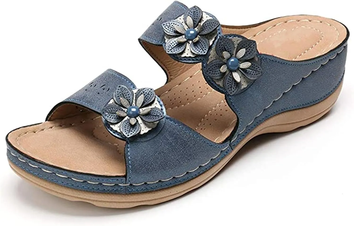Ladmiple Orthotic Dress Sandals For Women With Arch Support Orthopedic Slides Summer Flip Flops for Plantar Fasciitis