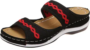 Ladmiple Orthotic Dress Sandals For Women With Arch Support Orthopedic Walking Slippers Summer Vintage Slip On Flip Flops