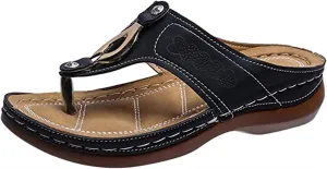 Ladmiple Orthotic Sandals For Women Dressy Summer Orthopedic Flip Flops Comfortable Arch Support Walking Slides Beach Shoes