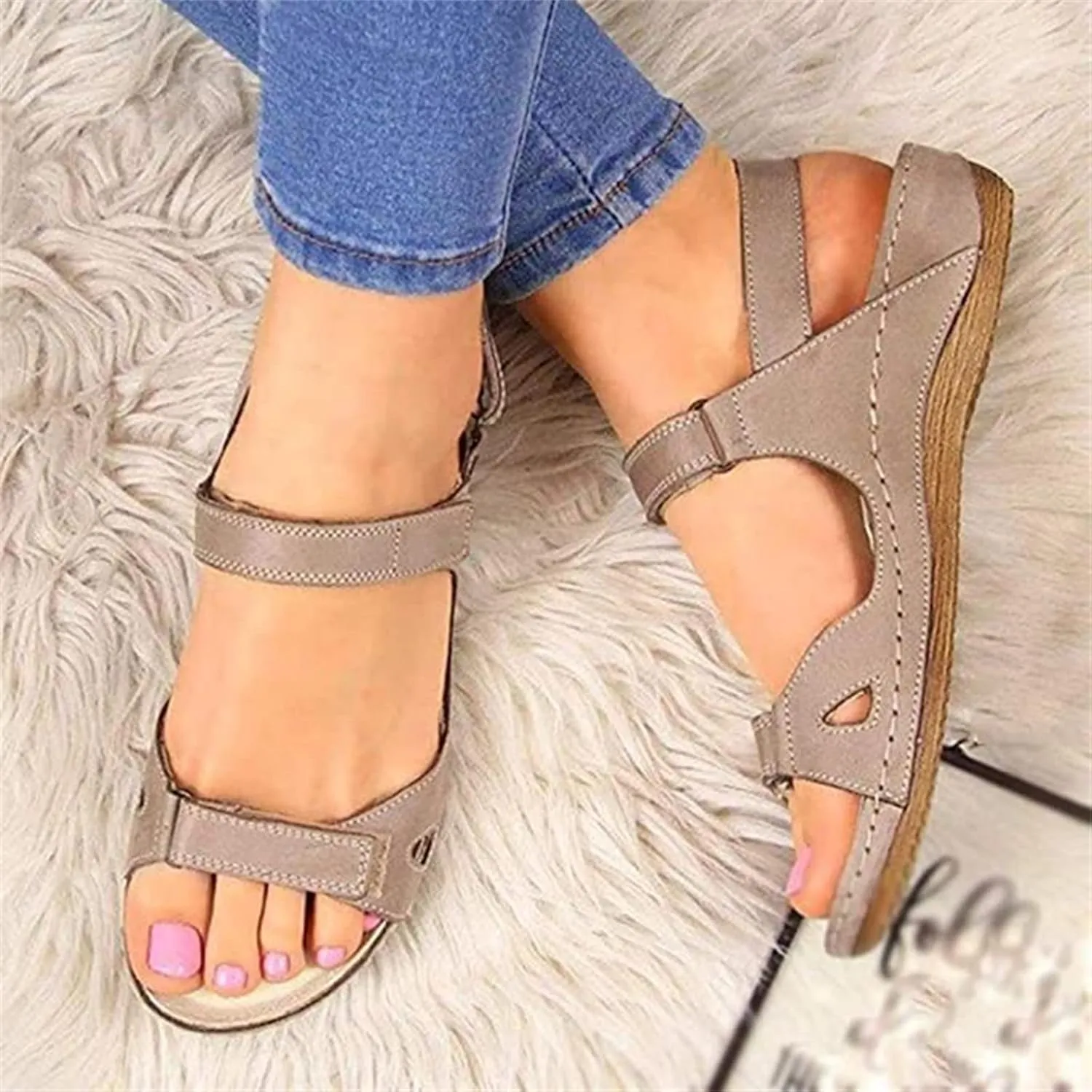 Ladmiple Orthotic Sandals For Women Wide Width Comfortable Walking Summer Orthopedic Slides Flip Flops with Arch Support