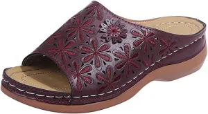Ladmiple Orthotic Sandals For Women Wide Width Walking Slippers with Arch Support Dressy Summer Slip On Orthopedic Flip Flops