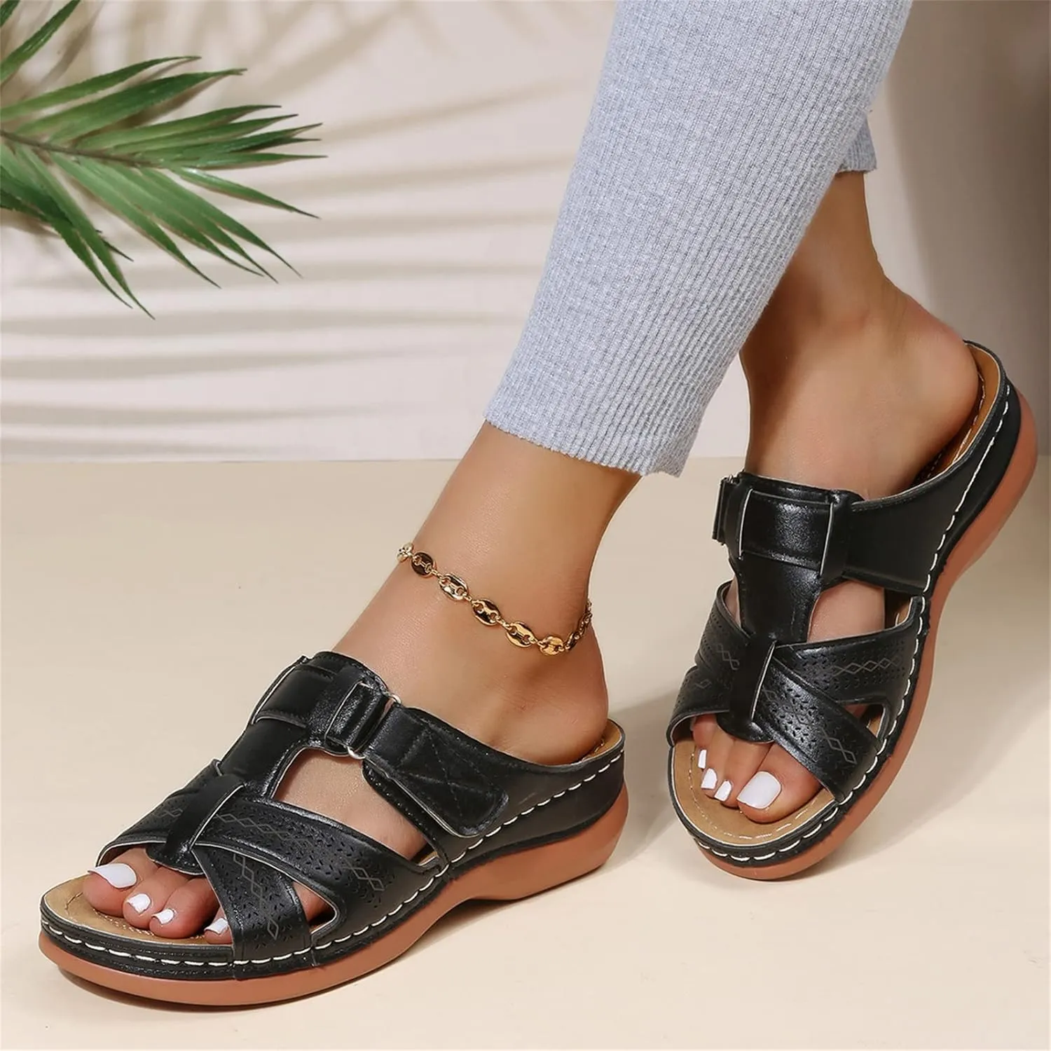 Ladmiple Orthotic Sandals For Women With Arch Support Comfortable Walking Dressy Casual Summer Slip On Orthopedic Flip Flops