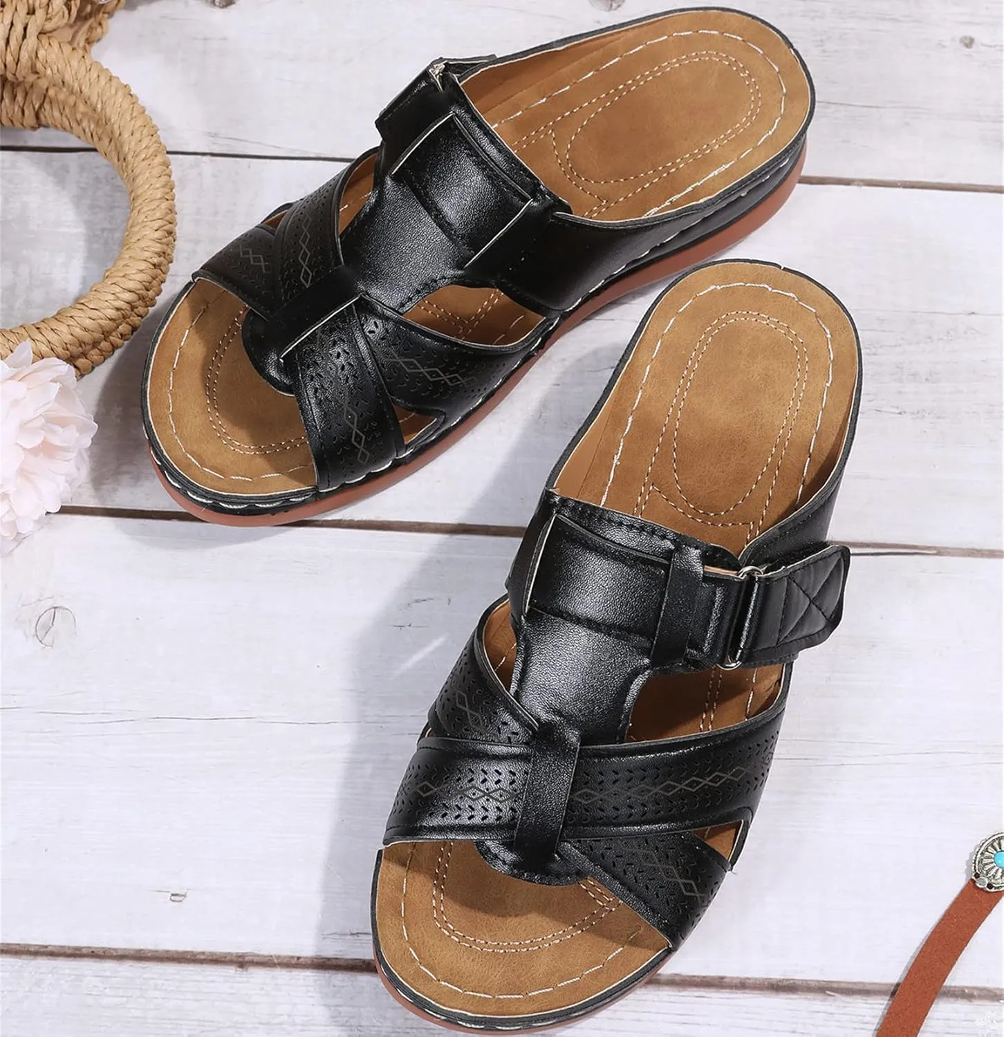 Ladmiple Orthotic Sandals For Women With Arch Support Comfortable Walking Dressy Casual Summer Slip On Orthopedic Flip Flops