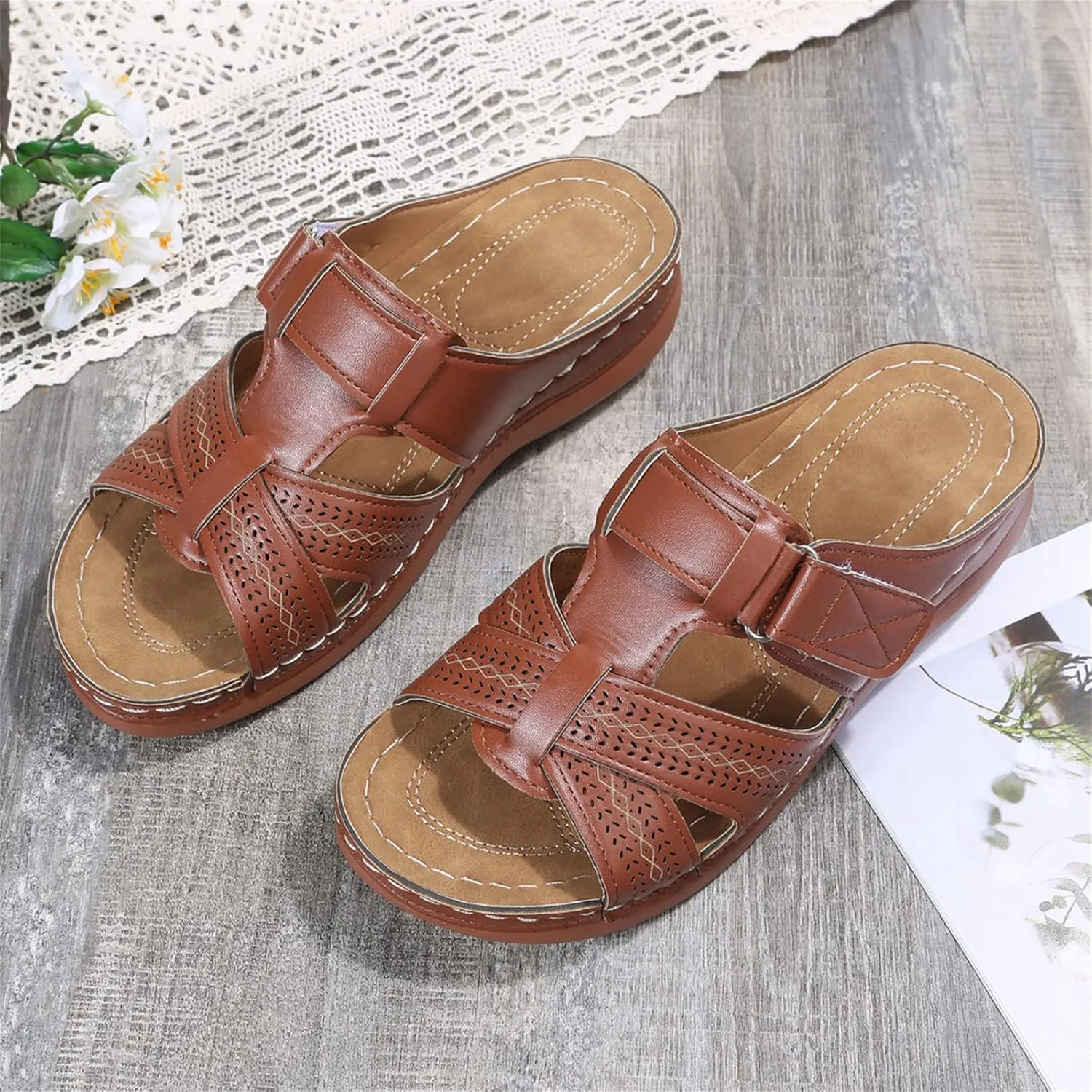 Ladmiple Orthotic Sandals For Women With Arch Support Comfortable Walking Dressy Casual Summer Slip On Orthopedic Flip Flops