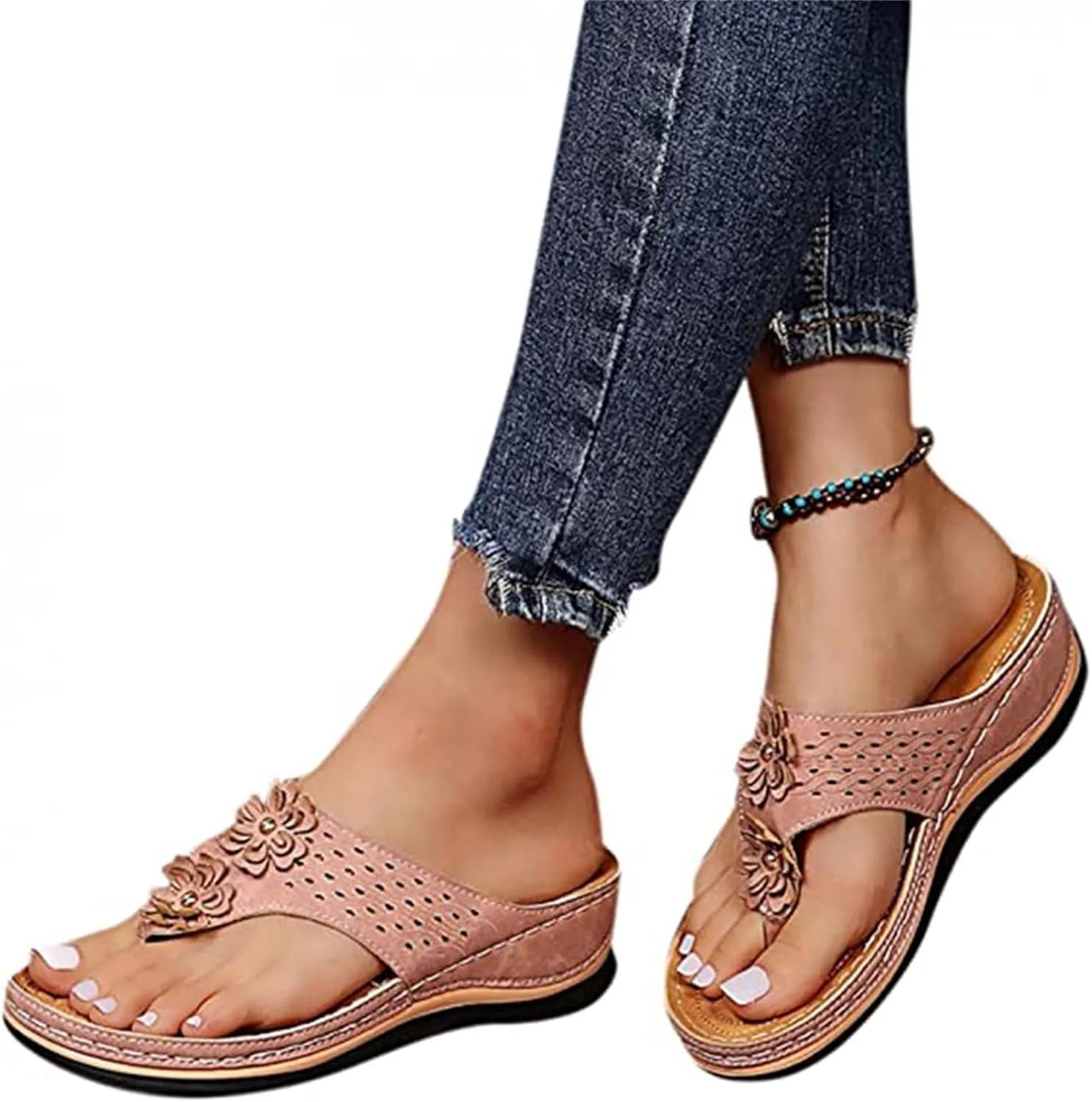 Ladmiple Sandals for Women Casual Summer 2023 Orthopedic Sandals Arch Support Slippers Roman Open Toe Flip Flops Shoes