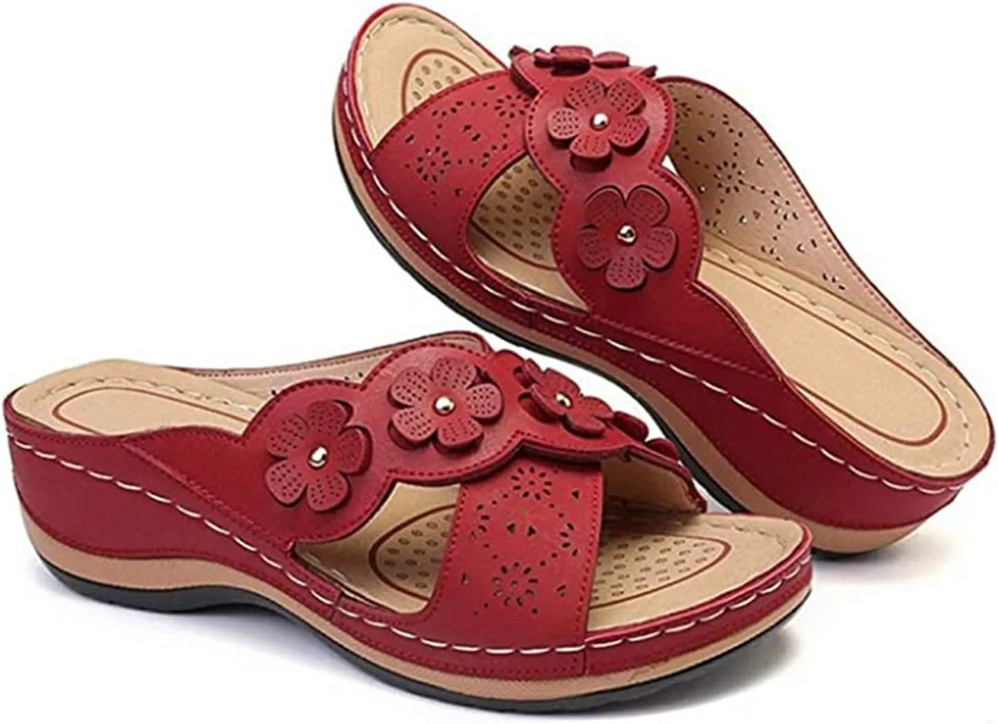 Ladmiple Sandals for Women Casual Summer Womens Orthopedic Sandal Arch Support Roman Open Toe Flip Flops Dressy Shoes