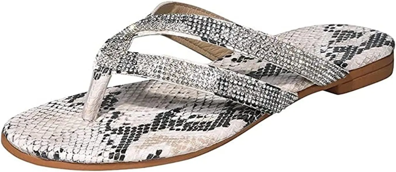 Ladmiple Sandals for Women Dressy Summer,Women's Cute Floral Beach Flip Flops Comfy Casual Flats Slippers Shoes Sandals