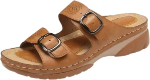 Ladmiple Sandals Women Beach Cute Orthotic Slides Comfortable Dressy Summer Walking Orthopedic Flip Flops with Arch Support