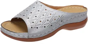 Ladmiple Sandals Women Dressy Comfortable Flat Orthotic Slides Orthopedic Flip Flops With Plantar Fasciitis Arch Support