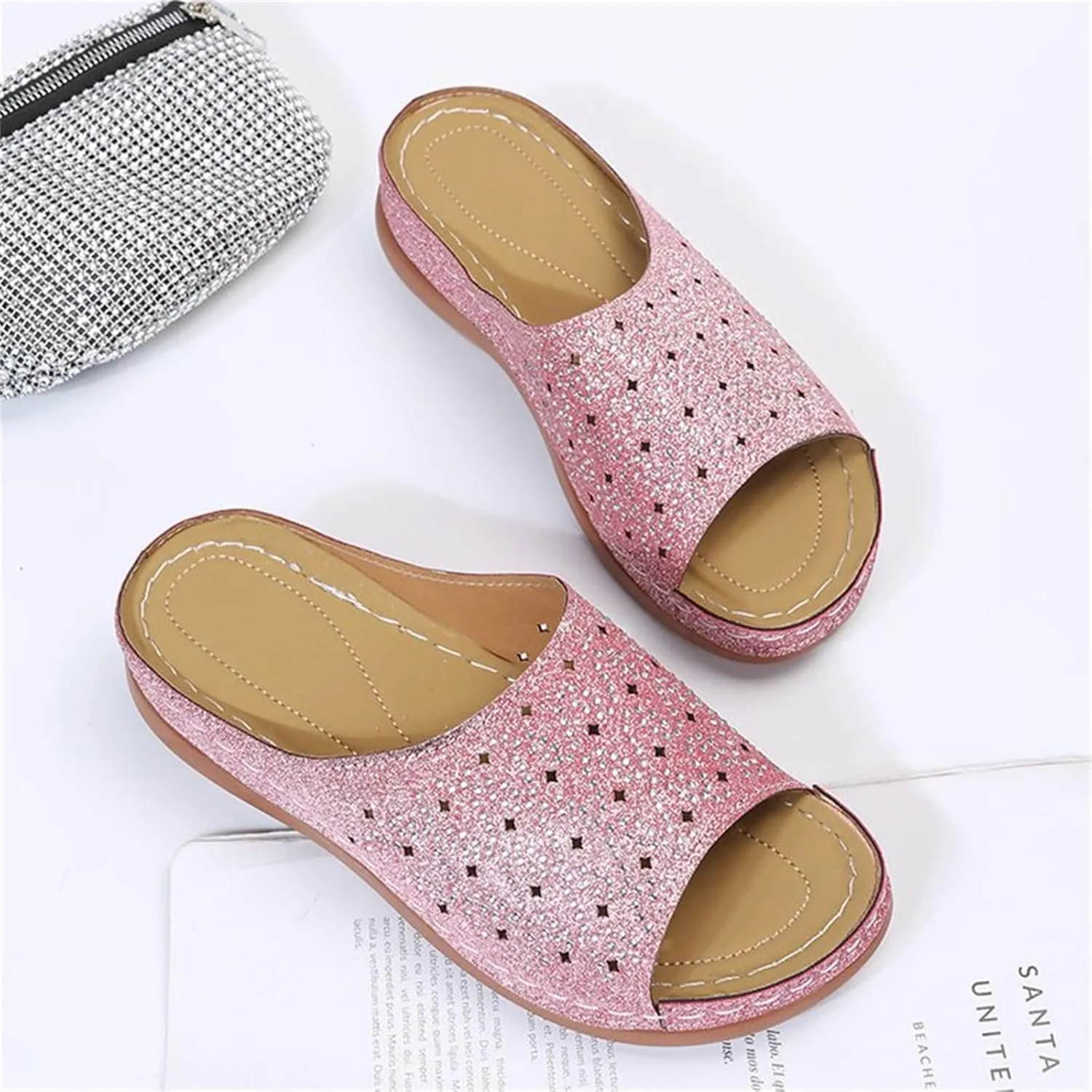 Ladmiple Sandals Women Dressy Comfortable Flat Orthotic Slides Orthopedic Flip Flops With Plantar Fasciitis Arch Support