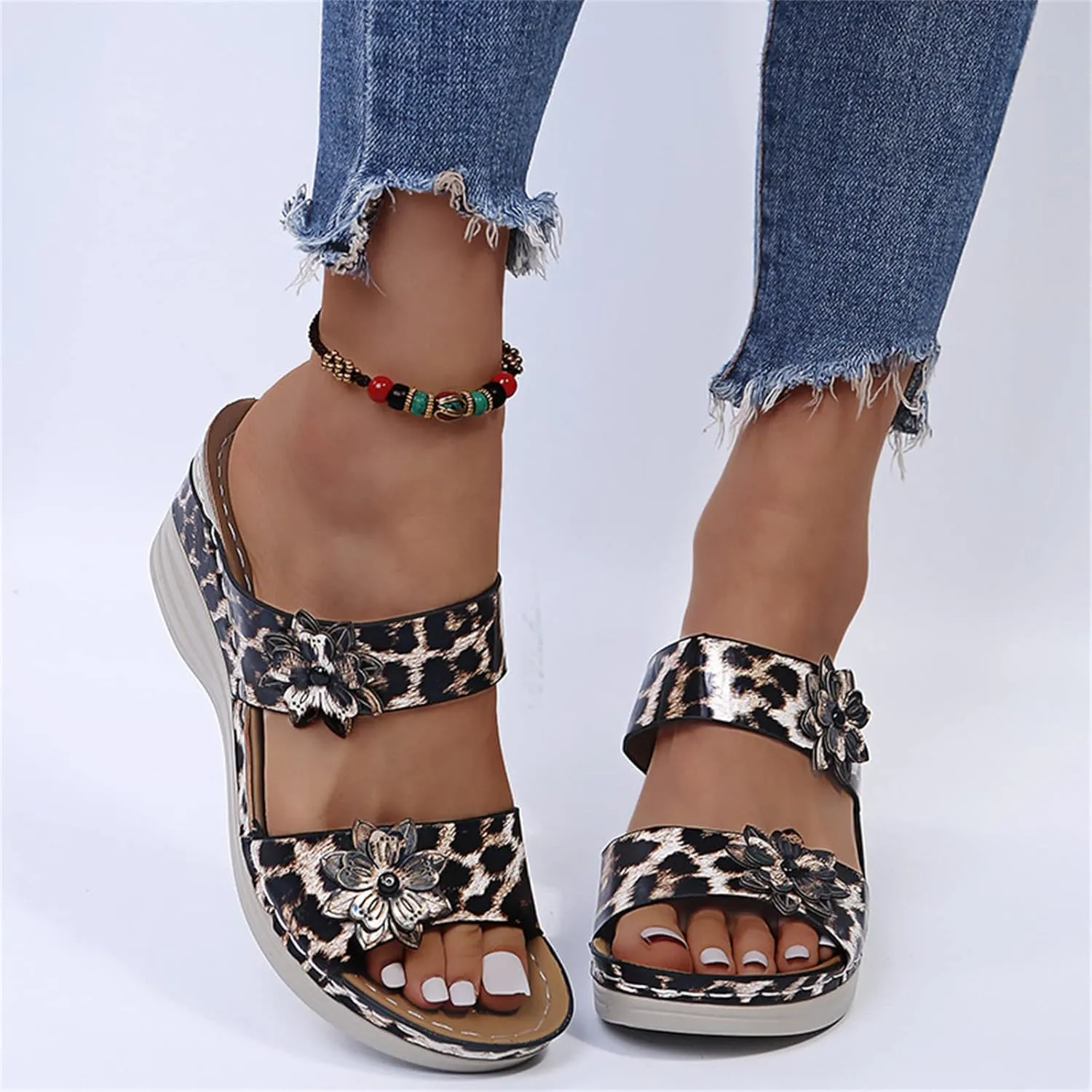 Ladmiple Sandals Women Dressy Comfortable Flat Orthotic Slides Summer Walking Orthopedic Flip Flops with Arch Support 2024